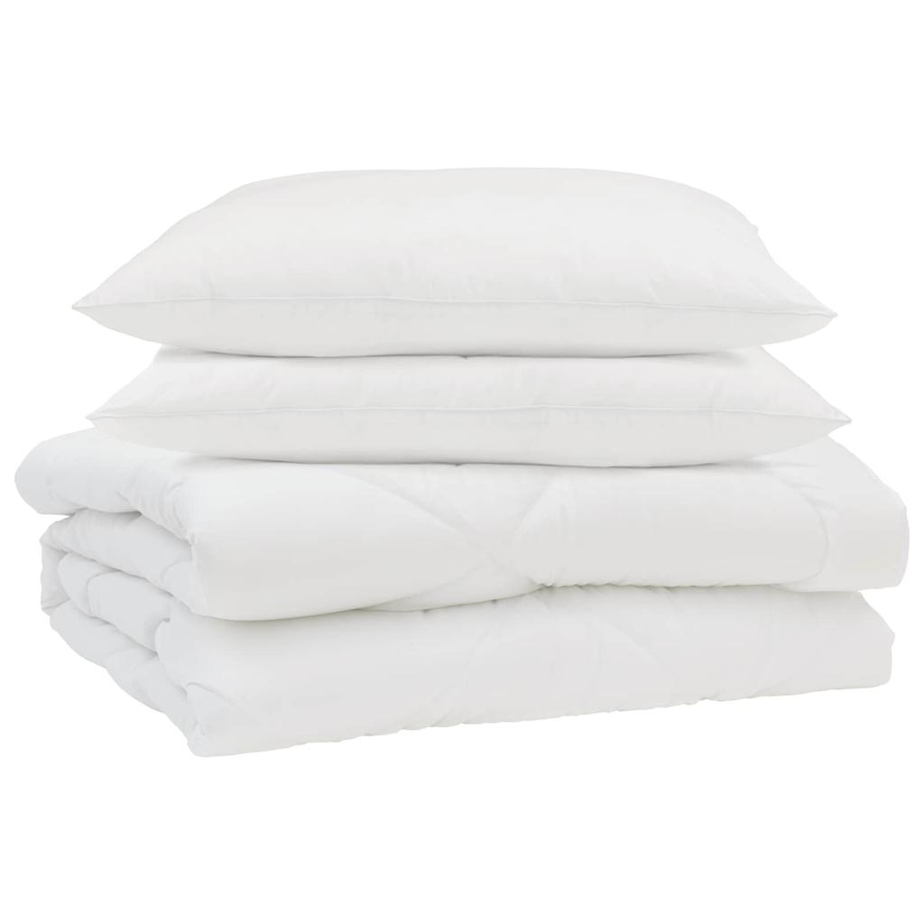Summer Duvet with Pillows 3 pcs White Microfiber