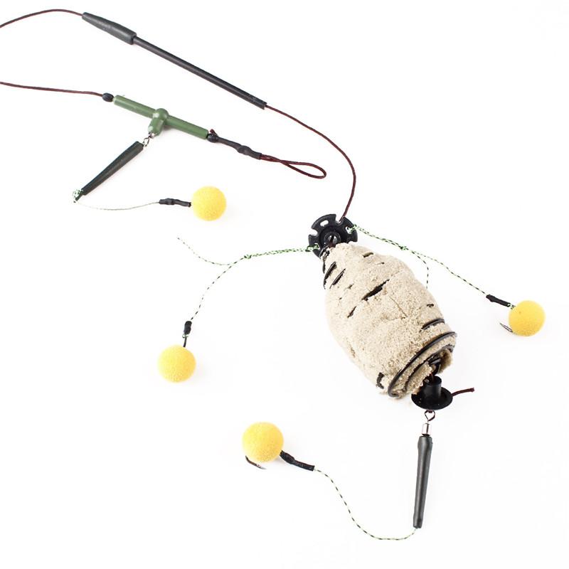 FTK Приманка для карпа, 30-80 г, клетка для рыбы для отправки, три привязанных крючка, металлическая кормушка из высокоуглеродистой стали, грузило, аксессуары для искусственной приманки