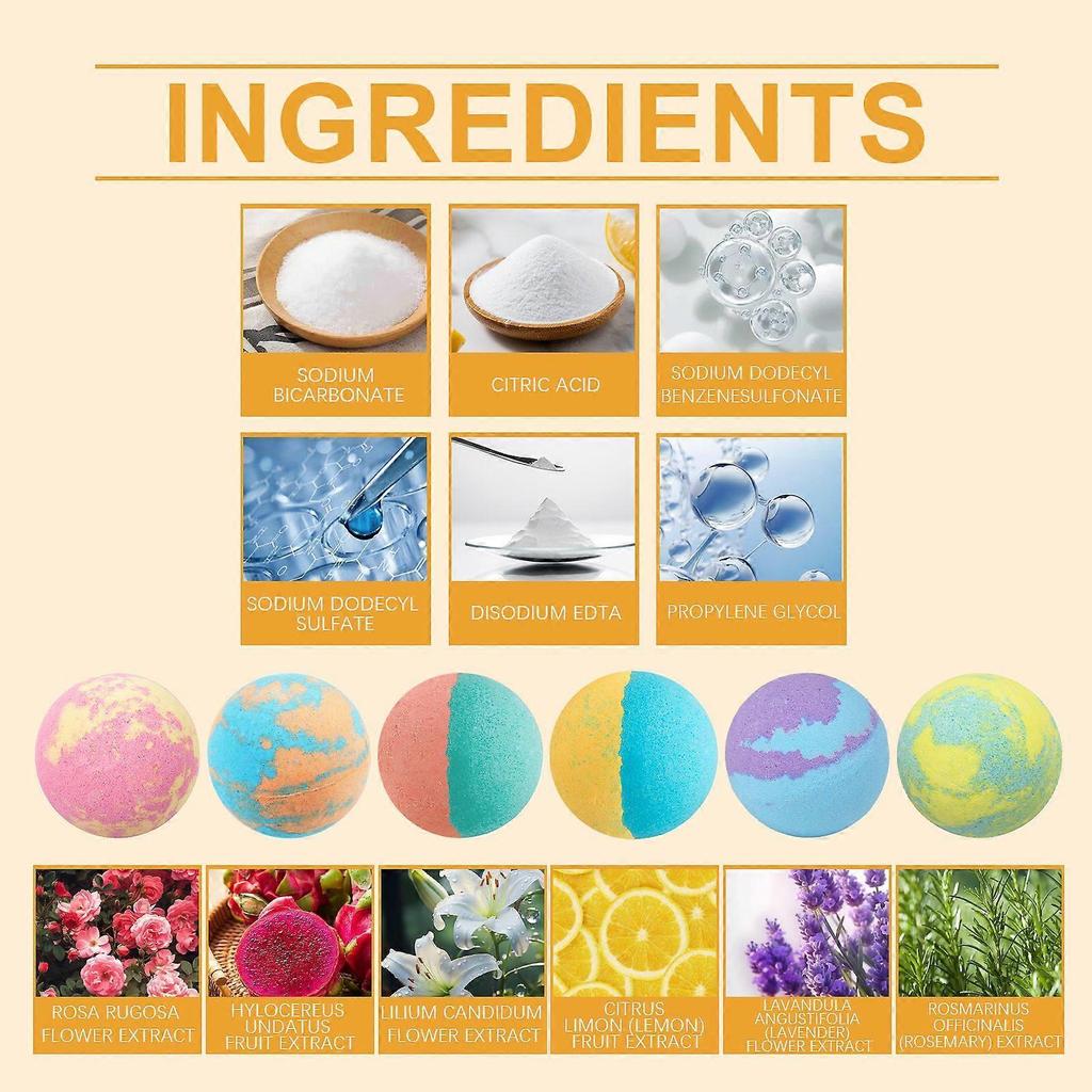 Limited time!!Oceaura Bath Bomb Set Gentle And Moisturizing Floral Scent Body Cleansing Long-Lasting Fragrance Comfortable Bath Bombs