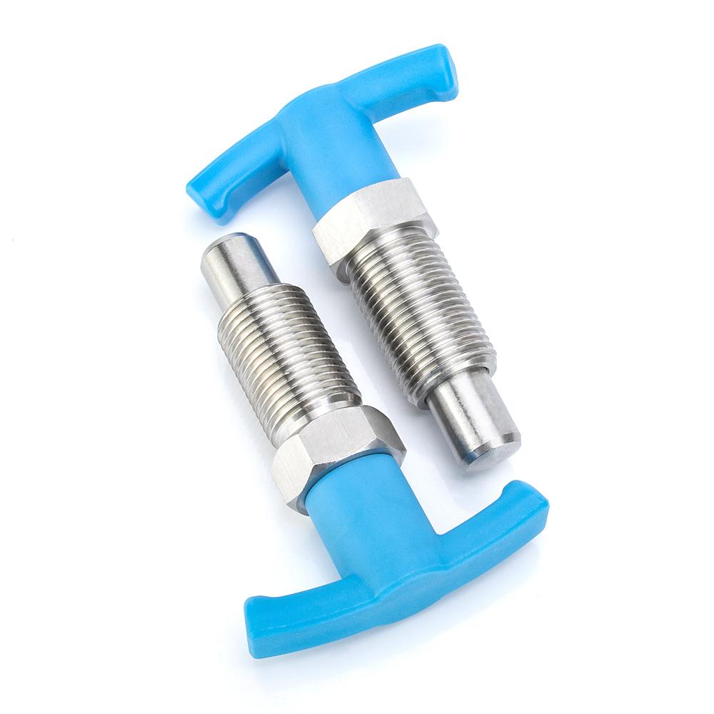1PC Factory Outlet Plastic T-Handle Retractable Spring Loaded Indexing Plunger High Quality Positioning Pin Red Konb With Nut