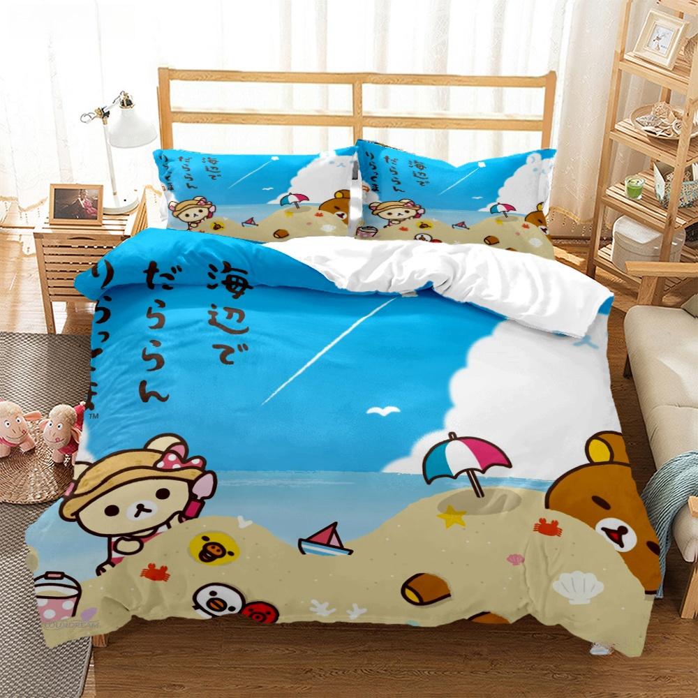 Мультяшный аниме Sumikko Gurashi Милый Пододеяльник Забавный Кавайный Постельный Комплект Мягкий Чехол для Одеяла и Наволочка Односпальный_Двуспальный_Королевский_Кинг