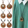 Vintage Leather Lanyard Neck Accessories Clothing Pendant Sweater Necklace Sweater Chain Necklace