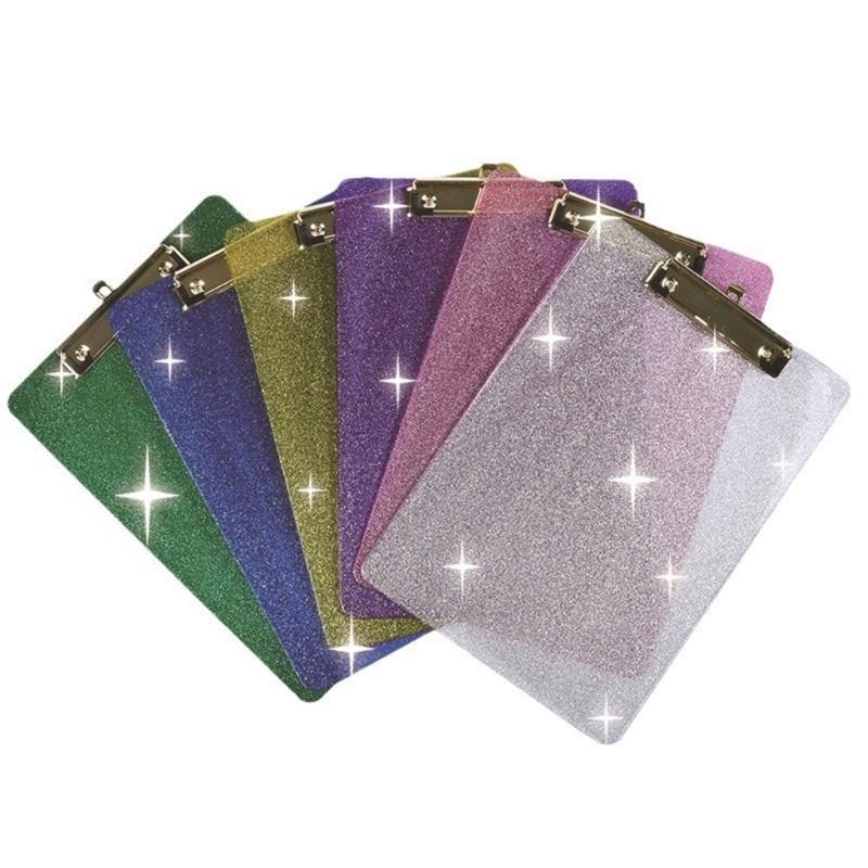 A4 Document Clipboard Glitter Clipboards Acrylic Hanging Clipboard Office School Supplies for Teacher Women Man