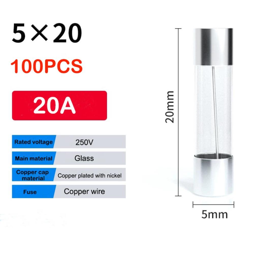 5*20mm Glass Fuse 250V Fuse Kit New Glass Tube Fuses