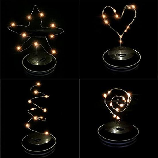 10-светодиодная вставка на солнечной энергии с волшебной крышкой, гирлянда для декора вечеринки, лампа для банки Mason Jar