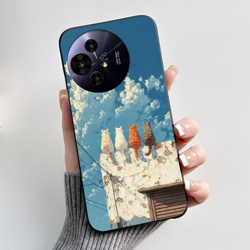 Чехол для TCL 50 NxtPaper 5G / 50 Pro NxtPaper 5G Чехол Роскошный Дракон Милый Крутой Мальчики Девочки Черный Матовый Мягкий Силикон Задняя Крышка