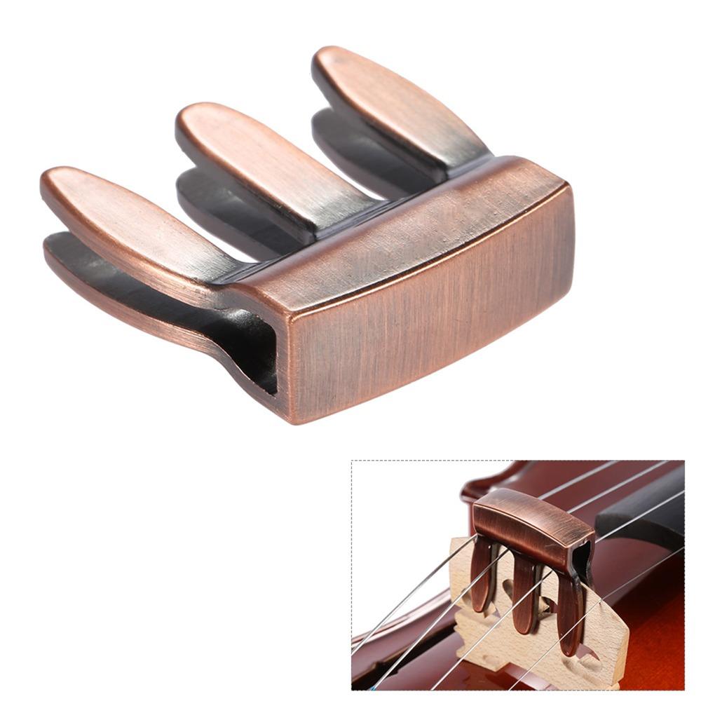 2PCS Metal Metal Violin Mute 3 Prong Design Fiddle Practice Mute Violin Practice Session