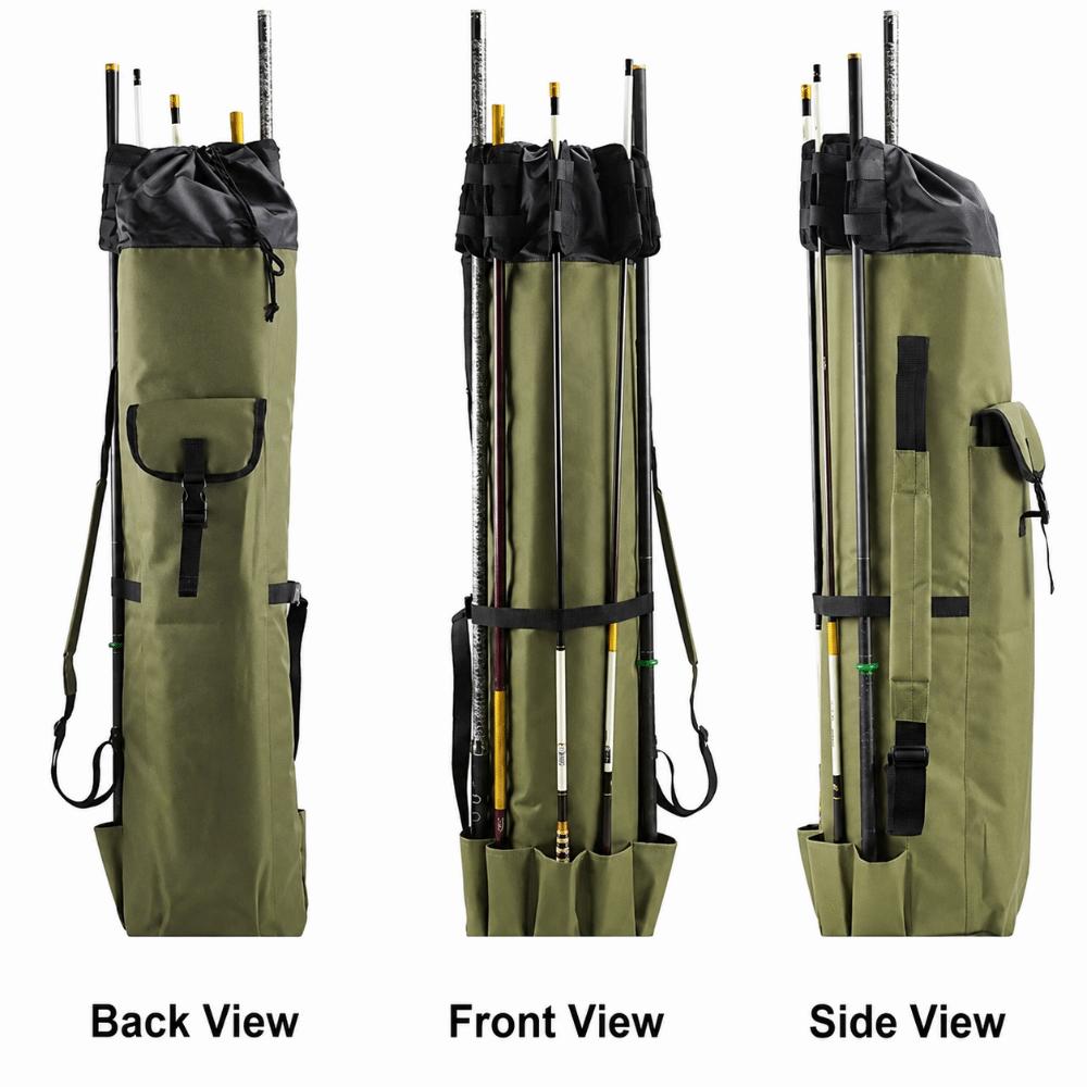 Large Capacity Fishing Rod Bag 600D Oxford Cloth Fishing Rod Case Fishing Tackle Bag