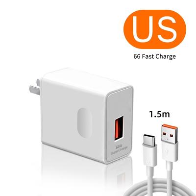 USB-зарядное устройство 66 Вт, быстрая зарядка, вилка ЕС/США, настенное зарядное устройство, кабель 6 А типа C для Mate 40 50 60 Honor, зарядное устройство для быстрой зарядки телефона