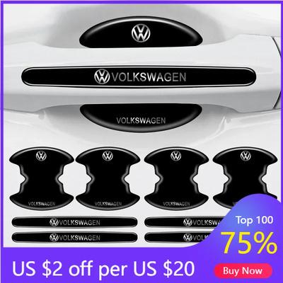 VW GTI GOLF 2026 Горячее для VW VOLKSWAGEN 8 шт. ТПУ Защитные наклейки на ручки дверных чаш автомобиля Антицарапающая декоративная полоса для VW Volkswage