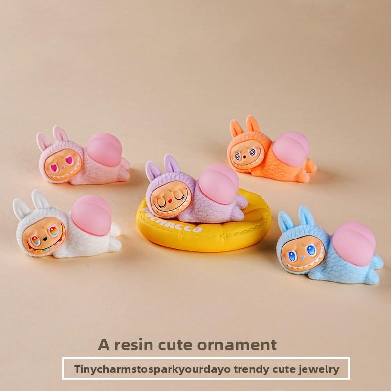 Орнамент из смолы Tide Play, Орнамент, Милая кукла с флоком, Слепой ящик, Слепой пакет, Настольный орнамент