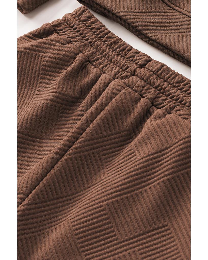 Azura Exchange Комплект из фактурного топа с длинными рукавами и шорт на завязках