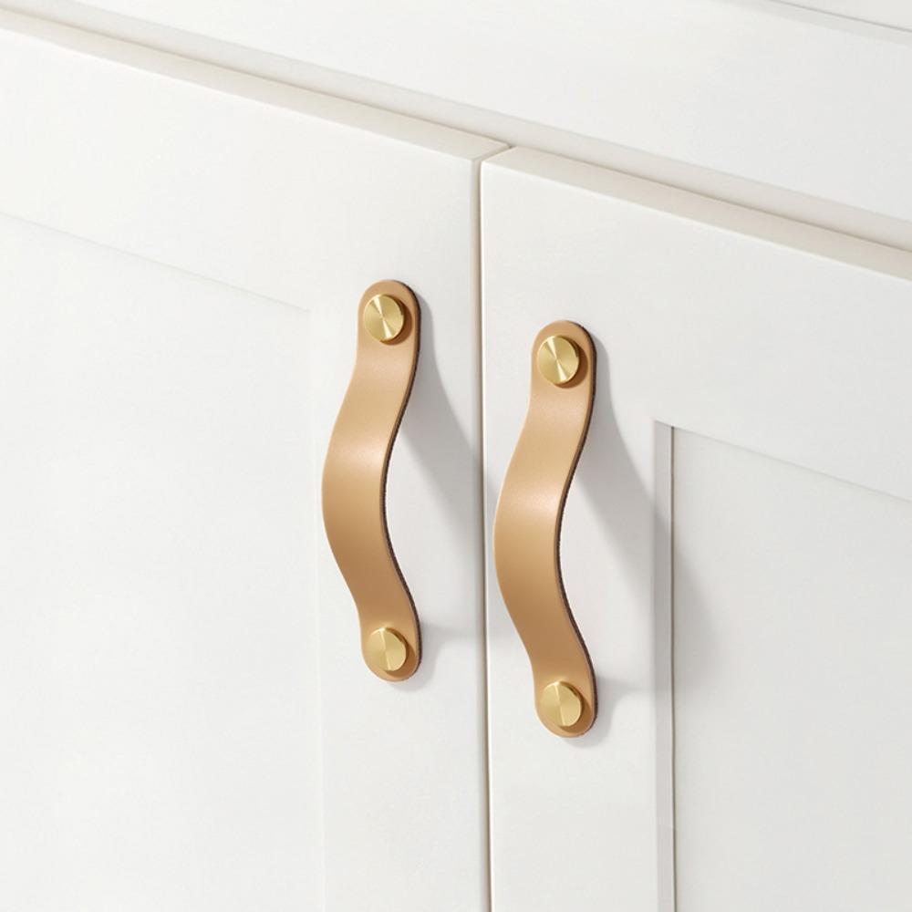 Wardrobe Eco-Friendly Leather Door Handles Cabinet Handle Drawer Pull Knobs Furniture Handle