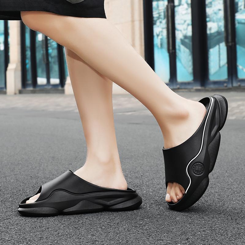 Мужские тапочки, мужские сандалии, пляжная обувь для мужчин, мягкая и удобная, износостойкая, с нескользящей толстой подошвой для дома и улицы