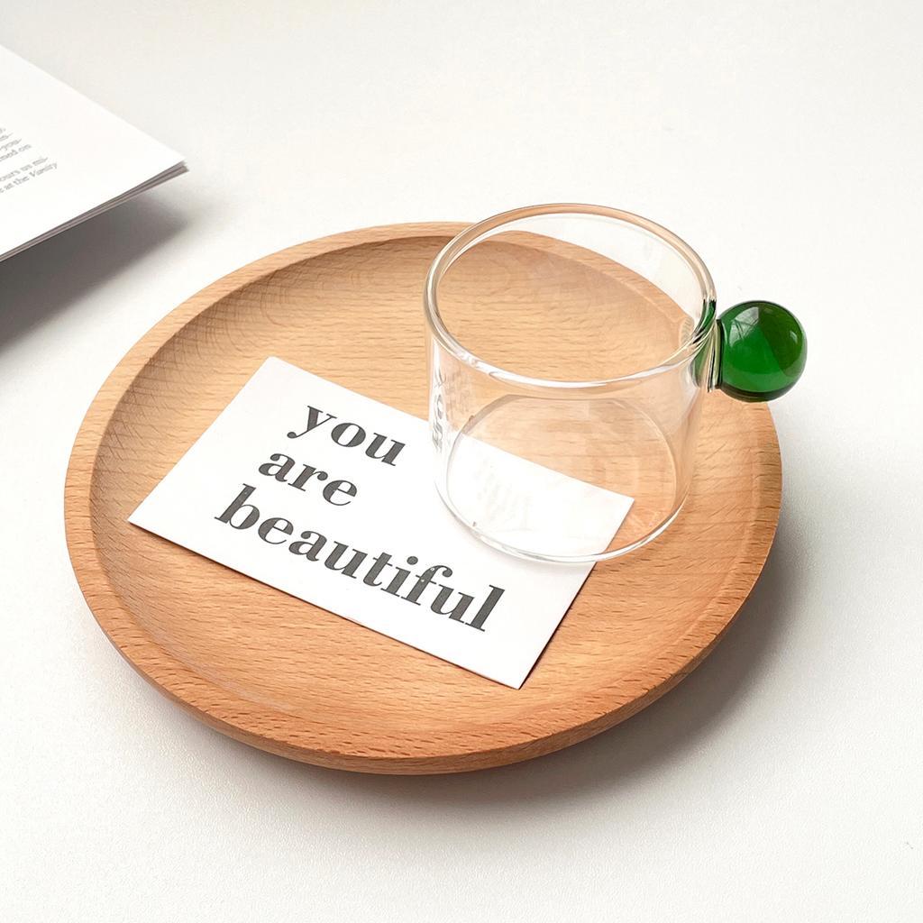 6pcs 100ml Espresso Cups Small Cups Home Glass Ball Handle Coffee Cup Tea Water Cup Saucer Steak Juice Bucket Table Decor