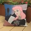 Fashion Girl Theme Pattern Print Throw Pillow Case Pop Punk Style Cotton Linen Home Decoration Sofa Chair Cushion Cover Cojines