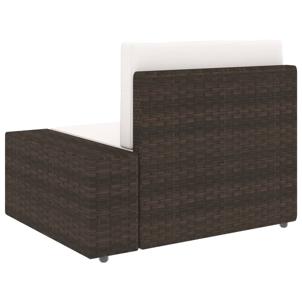4 Piece Garden Lounge Set Brown Poly Rattan