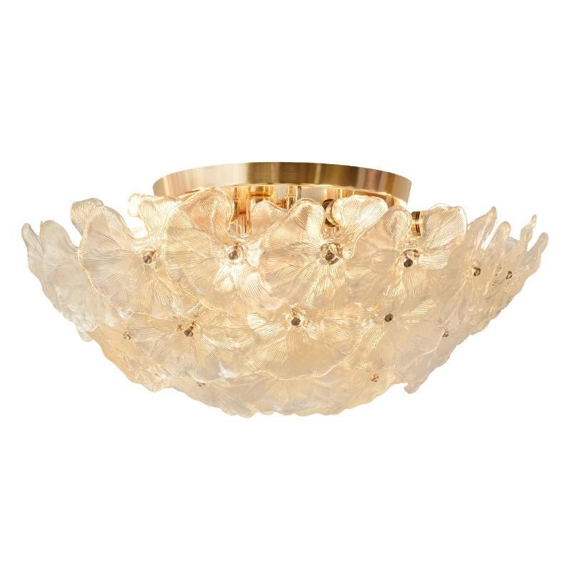 Главная спальня лампа полный спектр лист лотоса стеклянный дизайнерский стиль интернет известный ресторан потолочный светильник