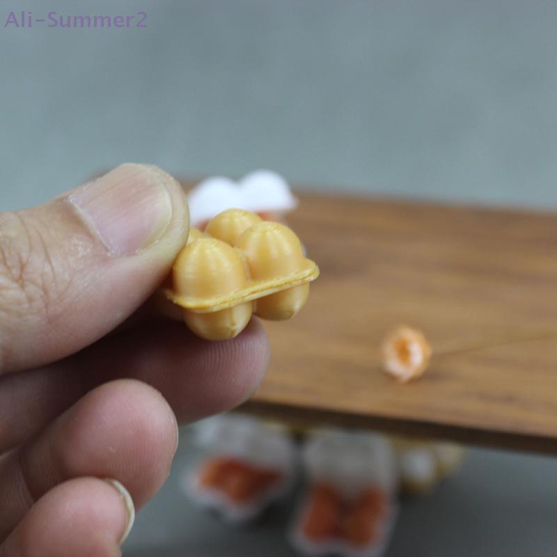 {MX} Miniature Egg Tray With 4 Simulation Eggs DIY 1:12 Dollhouse Decoration Accessories Toy Doll Life Scene Kitchen Food Mode