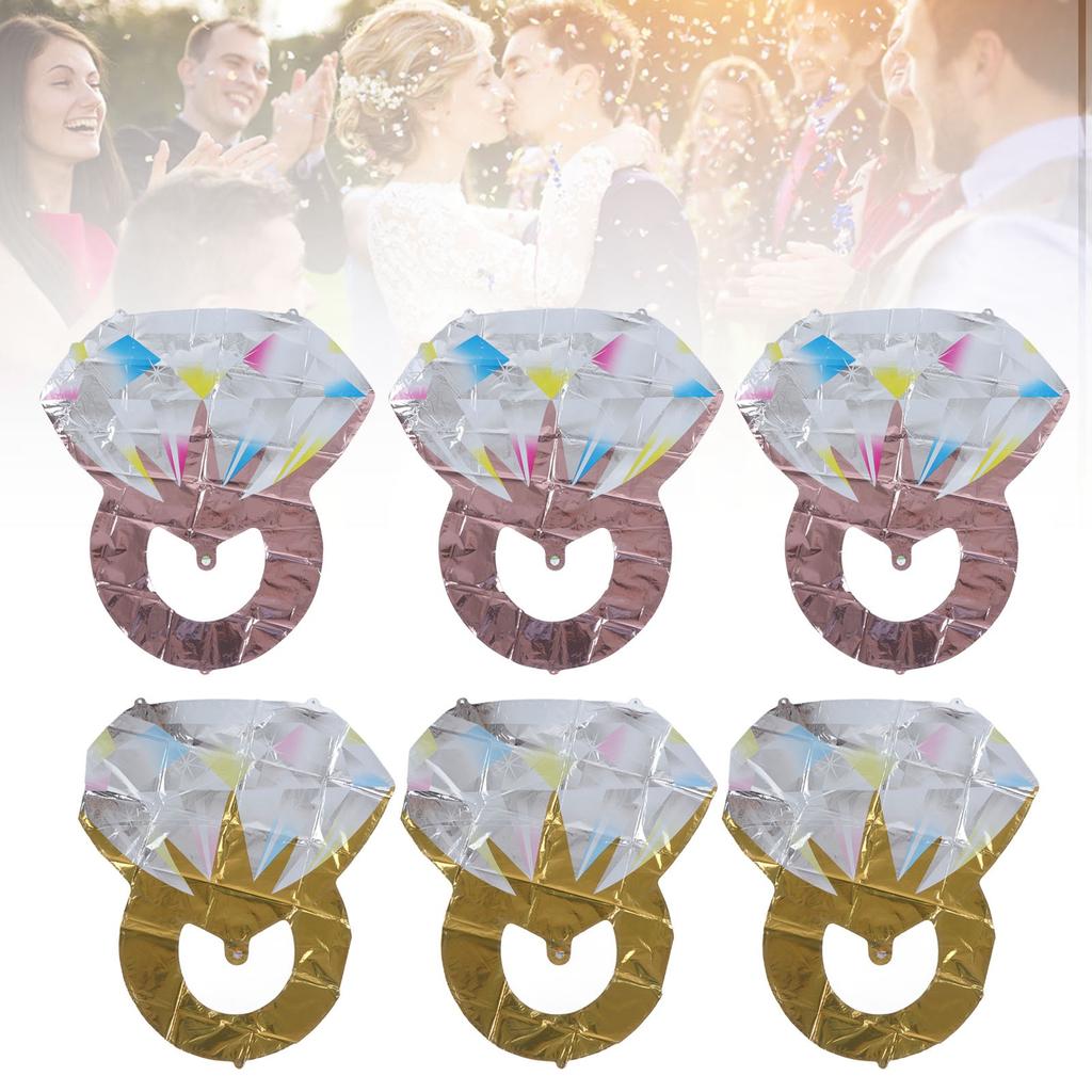 6 Pcs Balloon Aluminum Foil Spherical Balloons Bridal Shower Wedding Engag