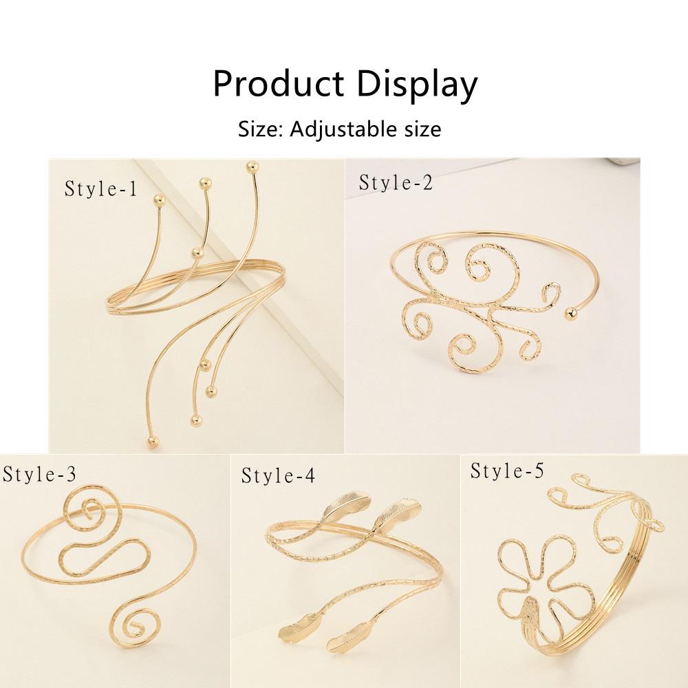 Металлические цветы, манжеты на плечо, браслеты для женщин, лист, бабочка, браслет, ажурные, ретро, браслеты для тела, панк-ювелирные изделия