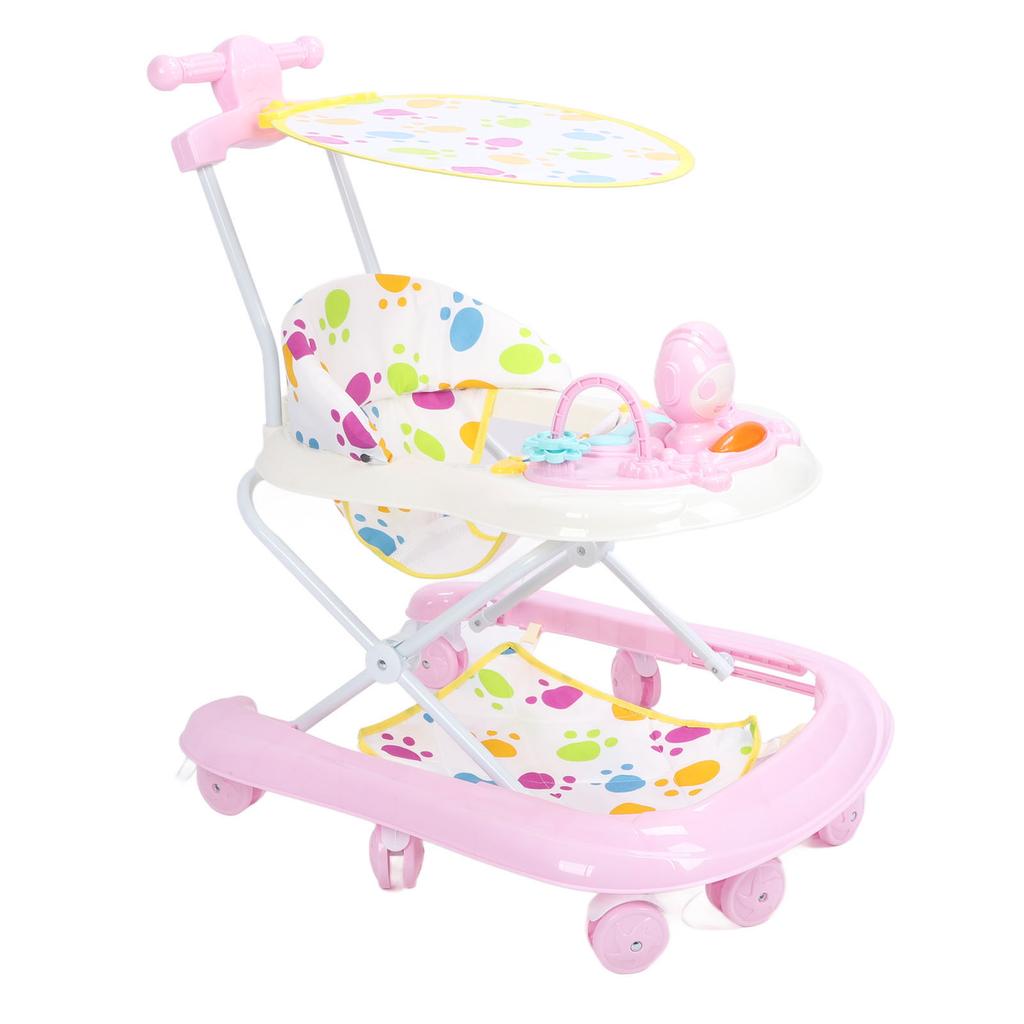 Baby Activity Walker Multi Functional Anti Drop Light Musical 8 Wheels Infant Activity Walker