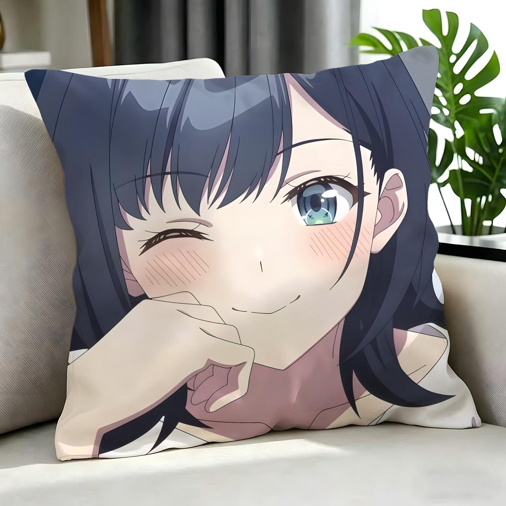 Anime Chitose Is In The Ramune Bottle Cushion Cover Cushion Cover Set 4Pcs 50X50 45X45 40X40 Pillowcase Decorative Sofa Home