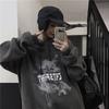 Свитер Diablo Graffiti Smiley Print, мужской, уличный, на флисовой подкладке, утолщенный, свободный, большого размера, хип-хоп, осенне-зимняя куртка