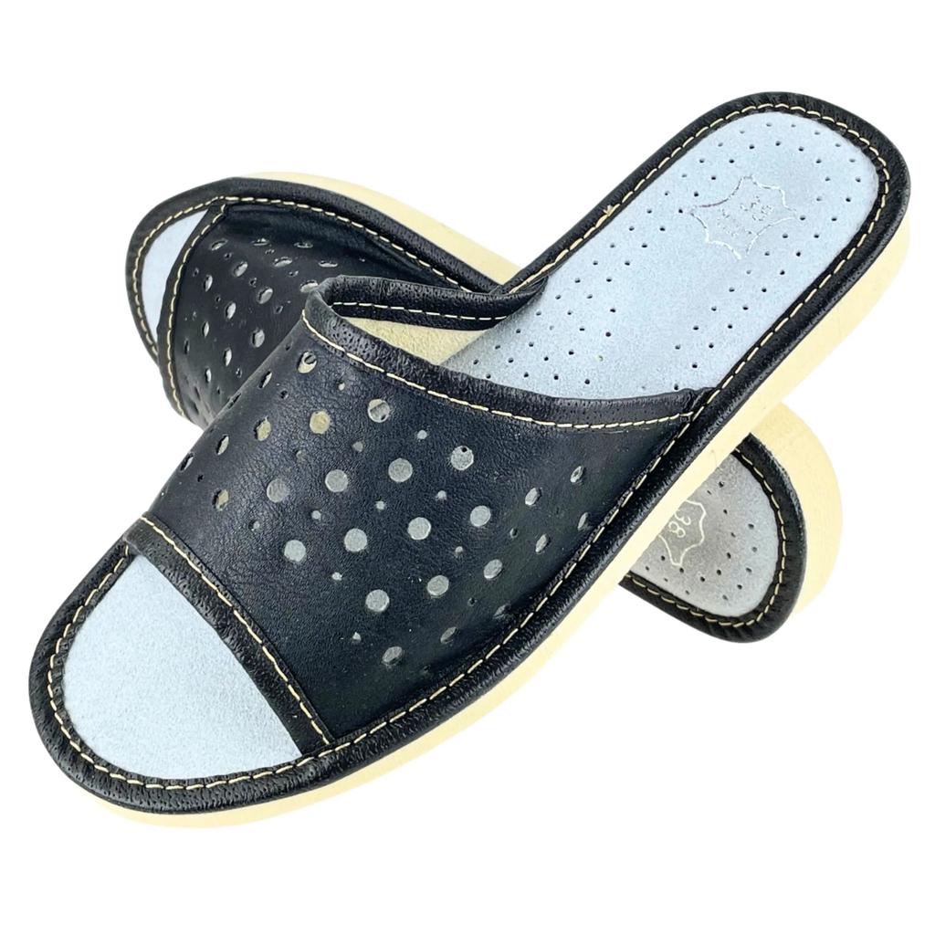 Black women's slippers, women's summer slippers with open toes 40