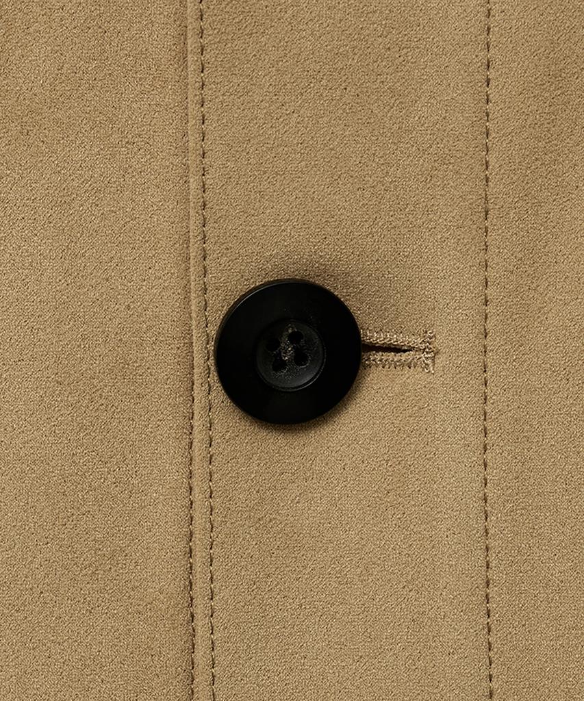 Noirer Western Suede Open Collar Jacket (Mustard)