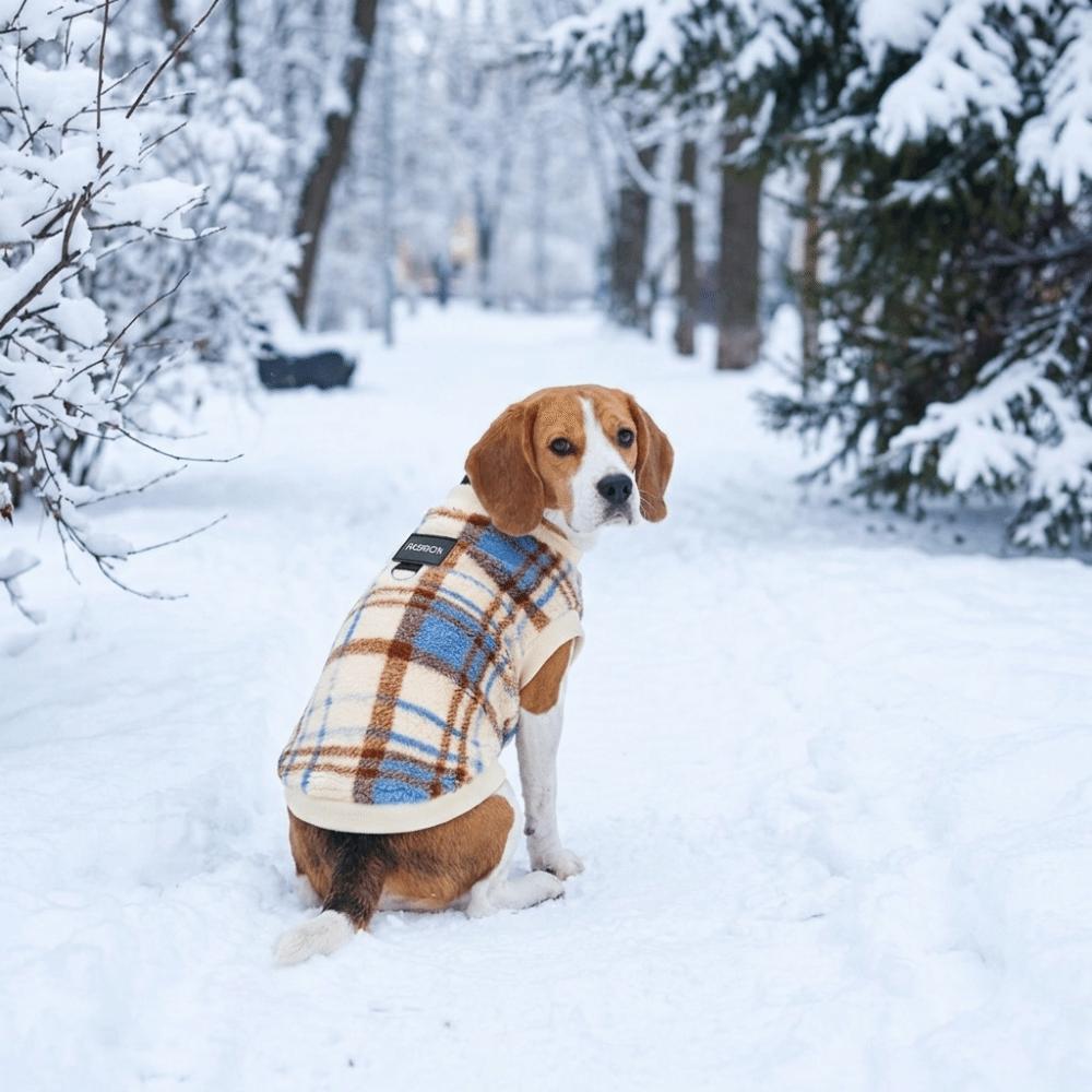 Soft Fleece Color-blocked Plaid Pet Fleece Vest Warm Puppy Vest Jacket Autumn Winter
