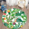 Green Tropical Kawaii Printed Circular Carpet Home Living Room Bedroom Kitchen Bathroom Floor Decoration Anti Slip Carpet