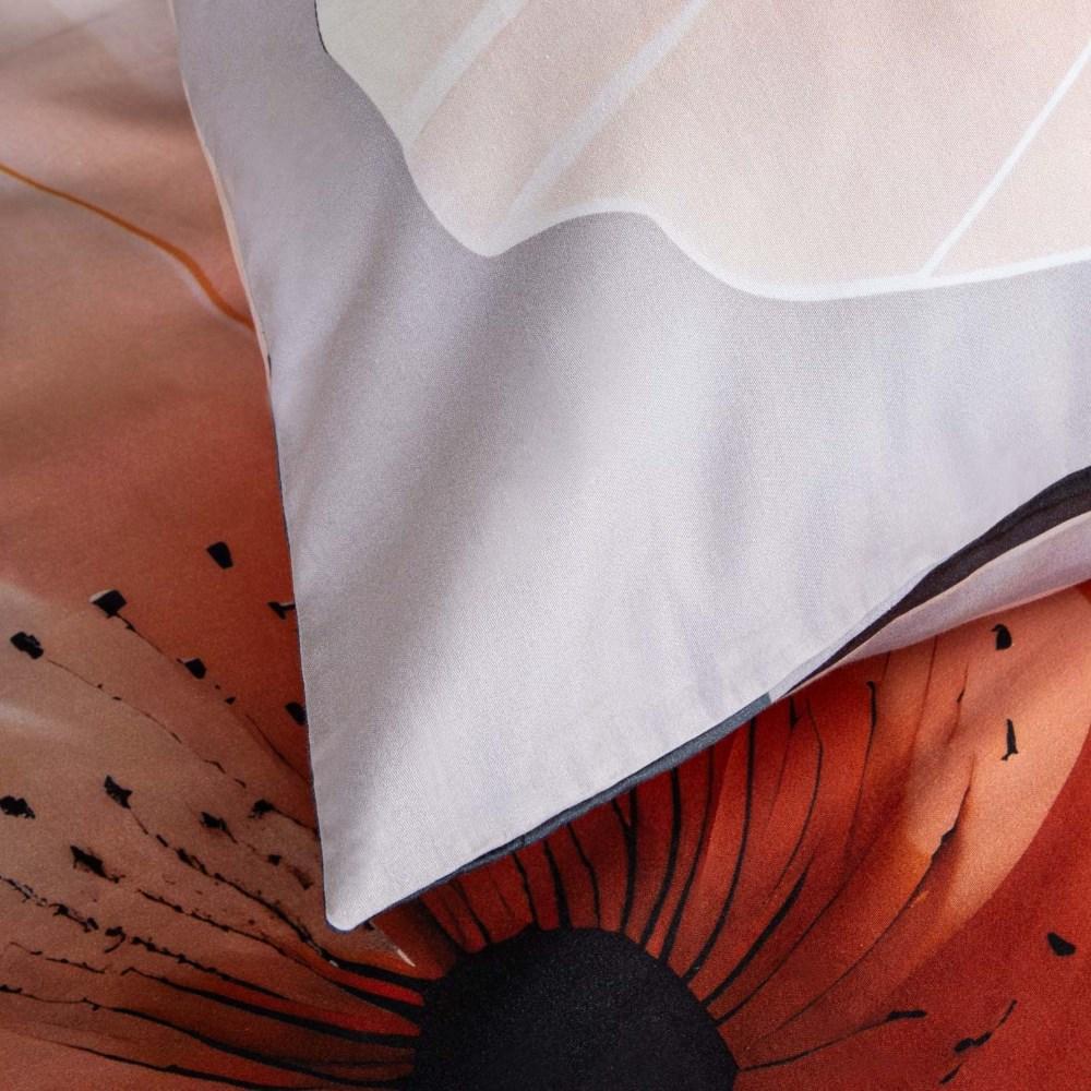 Bedding set 140x200 COTTON SATIN digital print flowers powder pink