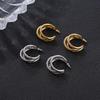 Минималистичные геометрические серьги-кольца из титановой стали и золота
