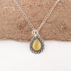 Распродажа ко Дню матери Кулон из стерлингового серебра с драгоценным камнем «Кошачий глаз» грушевидной формы, желтый, PP-26-49