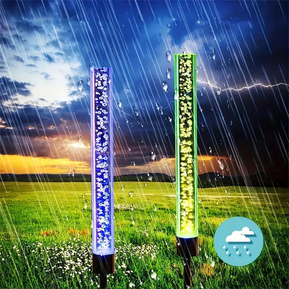 Солнечный тростниковый светильник Пузырьковая палочка RGB Разноцветный акриловый Двор Парк Живописная зона Газон Сад Вставной ландшафтный светильник