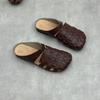 Johnature Женские плетеные тапочки из натуральной кожи, ручная работа, удобные, дышащие, с мягкой подошвой, без застежек