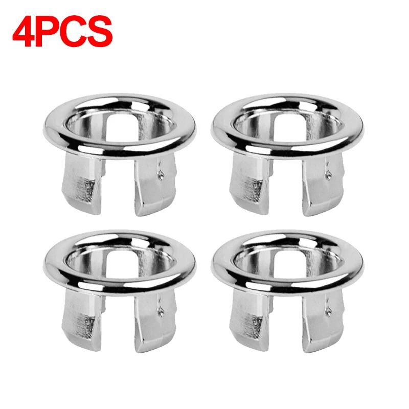 4/1Pc Wash Basin Sink Hole Overflow Ring Hollow Plug Kitchen Bathroom Insert Replacement Trim Bath Drain Cap Plastic Round Cover
