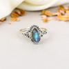 Labradorite Gemstone 925 Sterling Silver Black Moonstone Handmade Jewelry Ring For Women
