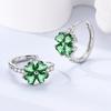 925 Sterling Silver Earrings Women Sparkling Large Four-Leaf Clover Hoop Earring For Anniversary Wedding Jewelry Gifts