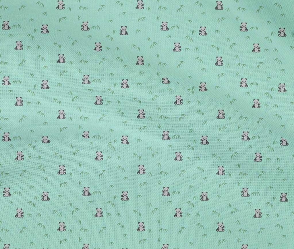 oneOone Cotton Flex Fabric Leaves & Panda Animal Print Fabric by The Yard 40 Inch