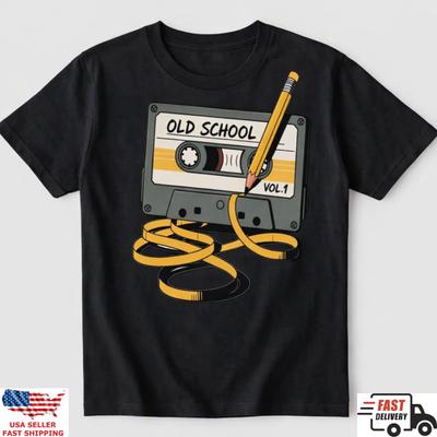 Old School Cassette Tape T Shirt Retro 80s 90s Music Vintage Graphic Tee Top Unisex T-Shirt