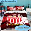 Custom Name NECAXA Team Crest Design Bedding Set 3pcs, Bedding Set Including 1pc Duvet Cover And 2pcs Pillowcases for Bedroom, Dormitory Gift