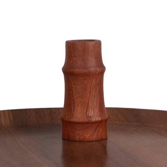 Мини-ваза из дерева для сухих цветов Ручная работа Натуральное дерево Ваза для цветов Маленькая декоративная ваза-бутон для стола Полки Домашний декор