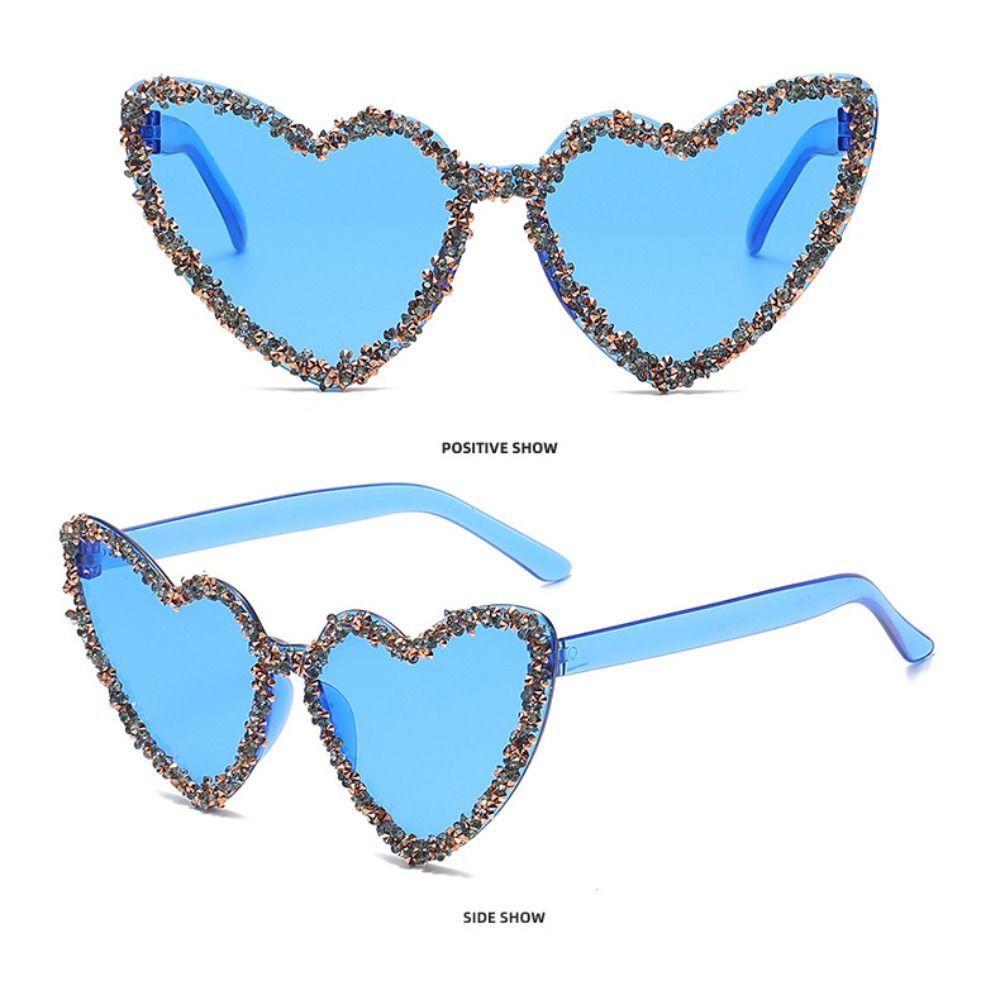 Sun-Protective Outdoor Sunglasses Candy Color Driving Glasses Heart-shaped Sunglasses