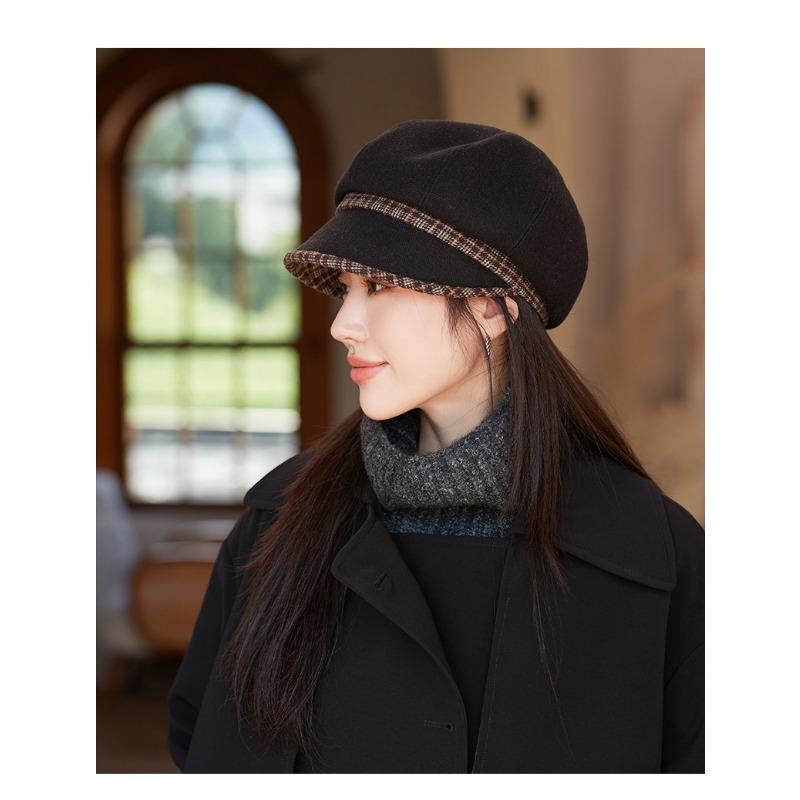 Женская осенне-зимняя восьмиугольная шляпа ретро-шляпа газетчика шерстяной берет