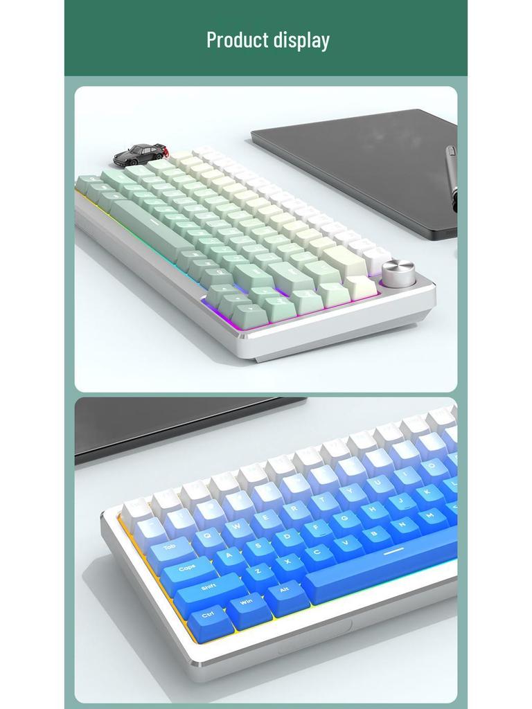 83-клавишная алюминиевая RGB проводная кастомная механическая клавиатура для игр и офиса