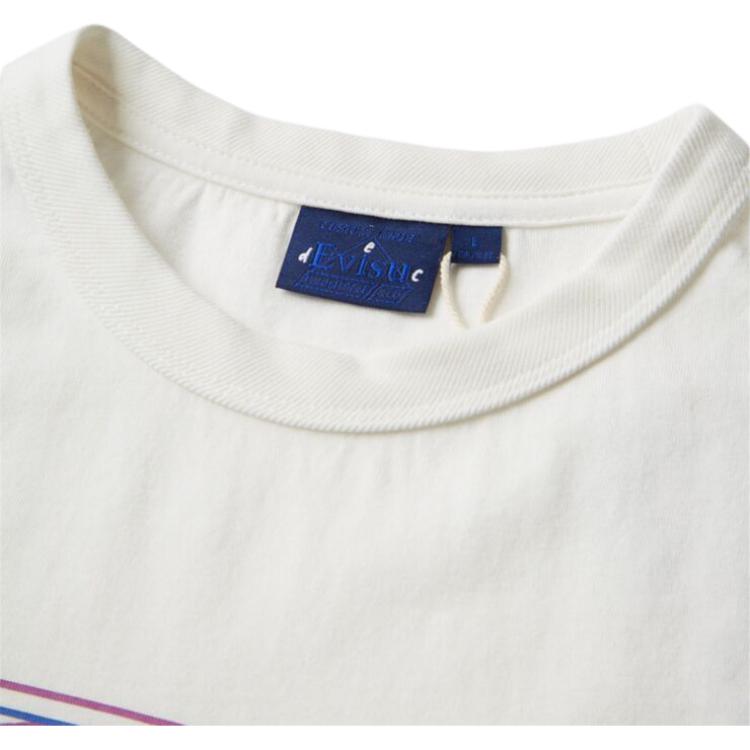 Evisu × Эдисон Чен Многомерная Радужная Голова Будды Принт Приталенная Удобная Простая Повседневная Футболка Мужские Футболки Белый 2EAEDM0TS510BZ