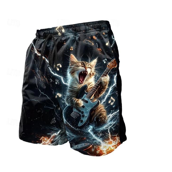 Летние 3D Забавные Мультяшные Животные Принт Шорты Модные Повседневные Пляжные Мужские Шорты