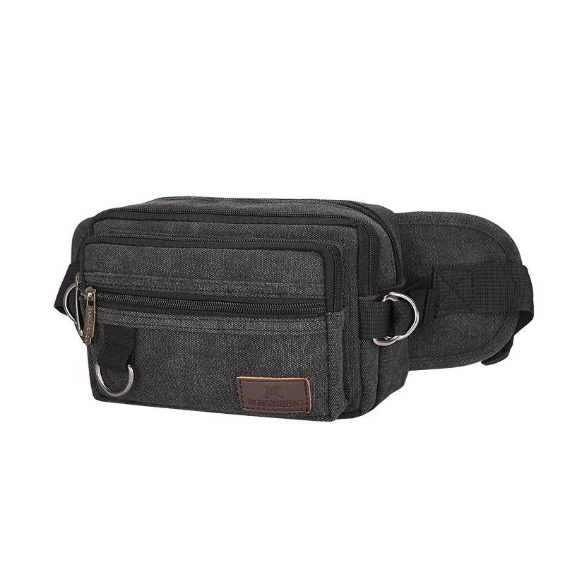 Стильная унисекс поясная сумка из канваса - Большая вместимость, износостойкая, многофункциональная для повседневного спорта